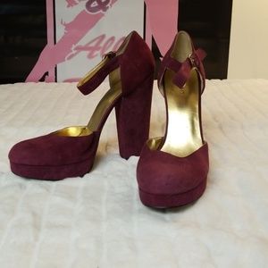 Platform suede heels